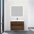 Тумба с раковиной подвесная BelBagno МАРИНА (MARINO) 90 Rovere Moro, раковина белая MARINO-H60-900-2C-SO-RW-P;BB900/450-LV-MR-AST