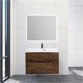 Тумба с раковиной подвесная BelBagno МАРИНА (MARINO) 90 Rovere Moro, раковина белая MARINO-H60-900-2C-SO-RW-P;BB900/450-LV-MR-AST
