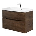 Тумба с раковиной подвесная BelBagno МАРИНА (MARINO) 90 Rovere Moro, раковина белая MARINO-H60-900-2C-SO-RW-P;BB900/450-LV-MR-AST