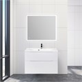 Тумба с раковиной подвесная BelBagno МАРИНА (MARINO) 90 Bianco Lucido, раковина белая MARINO-H60-900-2C-SO-BL-P;BB900/450-LV-MR-AST