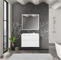 Тумба с раковиной подвесная BelBagno МАРИНА (MARINO) 90 Bianco Lucido, раковина белая MARINO-H60-900-2C-SO-BL-P;BB900/450-LV-MR-AST