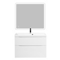 Тумба с раковиной подвесная BelBagno МАРИНА (MARINO) 90 Bianco Lucido, раковина белая MARINO-H60-900-2C-SO-BL-P;BB900/450-LV-MR-AST