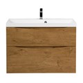 Тумба с раковиной подвесная BelBagno МАРИНА (MARINO) 80 Rovere Nature, раковина белая MARINO-H60-800-2C-SO-RN-P;BB800/450-LV-MR-AST