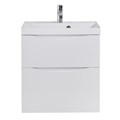 Тумба с раковиной подвесная BelBagno МАРИНА (MARINO) 70 Bianco Lucido, раковина белая MARINO-H60-700-2C-SO-BL-P;BB700/450-LV-MR-AST