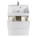 Тумба с раковиной подвесная BelBagno МАРИНА (MARINO) 60 Bianco Lucido, раковина белая MARINO-H60-600-2C-SO-BL-P;BB600/450-LV-MR-AST
