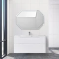 Тумба с раковиной подвесная BelBagno МАРИНА (MARINO) 120 Bianco Lucido, раковина белая MARINO-H60-1200-2C-SO-BL-P;BB1200/450-LV-MR-PR