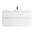 Тумба с раковиной подвесная BelBagno МАРИНА (MARINO) 120 Bianco Lucido, раковина белая MARINO-H60-1200-2C-SO-BL-P;BB1200/450-LV-MR-PR