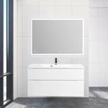 Тумба с раковиной подвесная BelBagno МАРИНА (MARINO) 100 Bianco Lucido, раковина белая MARINO-H60-1000-2C-SO-BL-P;BB1000/445-LV-MR-PR