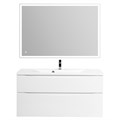 Тумба с раковиной подвесная BelBagno МАРИНА (MARINO) 100 Bianco Lucido, раковина белая MARINO-H60-1000-2C-SO-BL-P;BB1000/445-LV-MR-PR