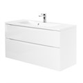 Тумба с раковиной подвесная BelBagno МАРИНА (MARINO) 100 Bianco Lucido, раковина белая MARINO-H60-1000-2C-SO-BL-P;BB1000/445-LV-MR-PR
