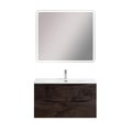 Тумба с раковиной подвесная BelBagno МАРИНА (MARINO) 90 Rovere Nature Grigio, раковина белая MARINO-CER-N-900-2C-SO-RNG-P;BB-8099-90