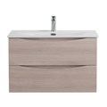 Тумба с раковиной подвесная BelBagno МАРИНА (MARINO) 90 Rovere Grigio, раковина белая MARINO-CER-N-900-2C-SO-RG-P;BB-8099-90