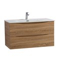 Тумба с раковиной подвесная BelBagno МАРИНА (MARINO) 90 Rovere Bianco, раковина белая MARINO-CER-N-900-2C-SO-WO-P;BB-8099-90
