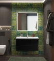 Тумба с раковиной подвесная BelBagno МАРИНА (MARINO) 90 Nero Lucido, раковина белая MARINO-CER-N-900-2C-SO-NL-P;BB-8099-90