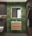 Тумба с раковиной подвесная BelBagno МАРИНА (MARINO) 70 Rovere Bianco, раковина белая MARINO-CER-N-700-2C-SO-WO-P;BB-8099-70