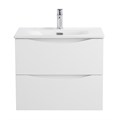 Тумба с раковиной подвесная BelBagno МАРИНА (MARINO) 60 Bianco Lucido, раковина белая MARINO-CER-N-600-2C-SO-BL-P;BB-8099-60