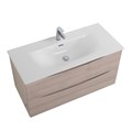 Тумба с раковиной подвесная BelBagno МАРИНА (MARINO) 100 Rovere Grigio, раковина BB-8099-100 MARINO-CER-N-1000-2C-SO-RG-P;BB-8099-100