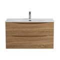 Тумба с раковиной подвесная BelBagno МАРИНА (MARINO) 100 Rovere Bianco, раковина BB-8099-100 MARINO-CER-N-1000-2C-SO-WO-P;BB-8099-100