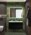 Тумба с раковиной подвесная BelBagno МАРИНА (MARINO) 100 Nero Lucido, раковина BB-8099-100 MARINO-CER-N-1000-2C-SO-NL-P;BB-8099-100