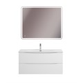Тумба с раковиной подвесная BelBagno МАРИНА (MARINO)-N 100 Bianco Lucido, раковина BB-8099-100 MARINO-CER-N-1000-2C-SO-BL-P;BB-8099-100