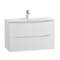 Тумба с раковиной подвесная BelBagno МАРИНА (MARINO) 80 Bianco Lucido, раковина белая MARINO-CER-MINI-800-2C-SO-BL-P;BB-8099-3-80