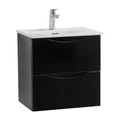 Тумба с раковиной подвесная BelBagno МАРИНА (MARINO) 60 Nero Lucido, раковина белая MARINO-CER-MINI-600-2C-SO-NL-P;BB-8099-3-60