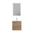 Тумба с раковиной подвесная BelBagno МАРИНА (MARINO) 50 Rovere Bianco, раковина белая MARINO-CER-MINI-500-2C-SO-WO-P;BB-8099-3-50