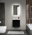 Тумба с раковиной подвесная BelBagno МАРИНА (MARINO) 50 Nero Lucido, раковина белая MARINO-CER-MINI-500-2C-SO-NL-P;BB-8099-3-50