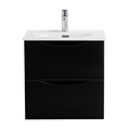 Тумба с раковиной подвесная BelBagno МАРИНА (MARINO) 50 Nero Lucido, раковина белая MARINO-CER-MINI-500-2C-SO-NL-P;BB-8099-3-50