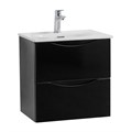 Тумба с раковиной подвесная BelBagno МАРИНА (MARINO) 50 Nero Lucido, раковина белая MARINO-CER-MINI-500-2C-SO-NL-P;BB-8099-3-50