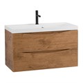 Тумба с раковиной подвесная BelBagno МАРИНА (MARINO) 90 Rovere Nature, раковина белая MARINO-900-2C-SO-RN-P;BB900/450-LV-MR-AST