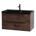 Тумба с раковиной подвесная BelBagno МАРИНА (MARINO) 90 Rovere Moro, раковина чёрная MARINO-900-2C-SO-RW-P;BB900/450-LV-ART-AST-NERO