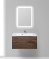 Тумба с раковиной подвесная BelBagno МАРИНА (MARINO) 90 Rovere Moro, раковина белая MARINO-900-2C-SO-RW-P;BB900/450-LV-MR-AST