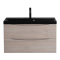 Тумба с раковиной подвесная BelBagno МАРИНА (MARINO) 90 Rovere Grigio, раковина чёрная MARINO-900-2C-SO-RG-P;BB900/450-LV-ART-AST-NERO