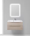 Тумба с раковиной подвесная BelBagno МАРИНА (MARINO) 90 Rovere Grigio, раковина белая MARINO-900-2C-SO-RG-P;BB900/450-LV-MR-AST