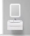 Тумба с раковиной подвесная BelBagno МАРИНА (MARINO) 90 Bianco Opaco, раковина белая MARINO-900-2C-SO-BO-P;BB900/450-LV-MR-AST