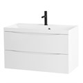 Тумба с раковиной подвесная BelBagno МАРИНА (MARINO) 90 Bianco Opaco, раковина белая MARINO-900-2C-SO-BO-P;BB900/450-LV-MR-AST