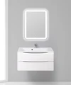 Тумба с раковиной подвесная BelBagno МАРИНА (MARINO) 90 Bianco Lucido, раковина белая MARINO-900-2C-SO-BL-P;BB900/450-LV-MR-AST