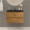 Тумба с раковиной подвесная BelBagno МАРИНА (MARINO) 80 Rovere Nature, раковина чёрная BB800/450-LV-ART-PR-NERO MARINO-800-2C-SO-RN-P;BB800/450-LV-ART-PR-NERO