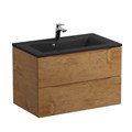 Тумба с раковиной подвесная BelBagno МАРИНА (MARINO) 80 Rovere Nature, раковина чёрная BB800/450-LV-ART-PR-NERO MARINO-800-2C-SO-RN-P;BB800/450-LV-ART-PR-NERO