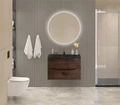 Тумба с раковиной подвесная BelBagno МАРИНА (MARINO) 80 Rovere Moro, раковина чёрная BB800/450-LV-ART-PR-NERO MARINO-800-2C-SO-RW-P;BB800/450-LV-ART-PR-NERO