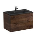 Тумба с раковиной подвесная BelBagno МАРИНА (MARINO) 80 Rovere Moro, раковина чёрная BB800/450-LV-ART-PR-NERO MARINO-800-2C-SO-RW-P;BB800/450-LV-ART-PR-NERO