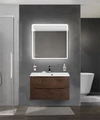 Тумба с раковиной подвесная BelBagno МАРИНА (MARINO) 80 Rovere Moro, раковина белая BB800/450-LV-MR-FT MARINO-800-2C-SO-RW-P;BB800/450-LV-MR-FT