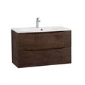 Тумба с раковиной подвесная BelBagno МАРИНА (MARINO) 80 Rovere Moro, раковина белая BB800/450-LV-MR-FT MARINO-800-2C-SO-RW-P;BB800/450-LV-MR-FT