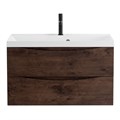 Тумба с раковиной подвесная BelBagno МАРИНА (MARINO) 80 Rovere Moro, раковина белая MARINO-800-2C-SO-RW-P;BB800/450-LV-MR-AST