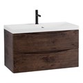 Тумба с раковиной подвесная BelBagno МАРИНА (MARINO) 80 Rovere Moro, раковина белая MARINO-800-2C-SO-RW-P;BB800/450-LV-MR-AST