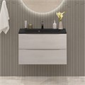 Тумба с раковиной подвесная BelBagno МАРИНА (MARINO) 80 Rovere Grigio, раковина чёрная BB800/450-LV-ART-PR-NERO MARINO-800-2C-SO-RG-P;BB800/450-LV-ART-PR-NERO