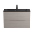 Тумба с раковиной подвесная BelBagno МАРИНА (MARINO) 80 Rovere Grigio, раковина чёрная BB800/450-LV-ART-PR-NERO MARINO-800-2C-SO-RG-P;BB800/450-LV-ART-PR-NERO