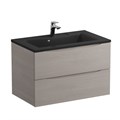 Тумба с раковиной подвесная BelBagno МАРИНА (MARINO) 80 Rovere Grigio, раковина чёрная BB800/450-LV-ART-PR-NERO MARINO-800-2C-SO-RG-P;BB800/450-LV-ART-PR-NERO