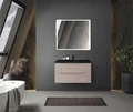 Тумба с раковиной подвесная BelBagno МАРИНА (MARINO) 80 Rovere Grigio, раковина чёрная MARINO-800-2C-SO-RG-P;BB800/450-LV-ART-AST-NERO